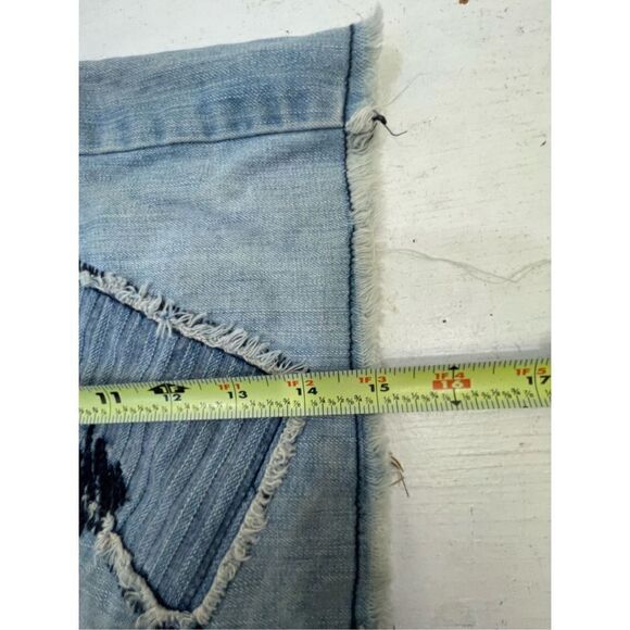 Lux Anthropologie Distressed Denim Skirt Size 9 - Picture 9 of 9